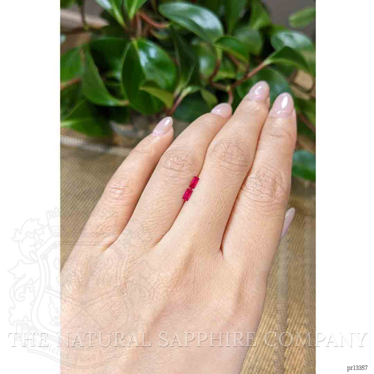 0.34 Ct.Tw. Pinkish Red Ruby Pair from Mozambique