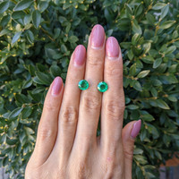 3.15 Ct.Tw.Total Carat Weight Emerald Pair from Zambia Life Style