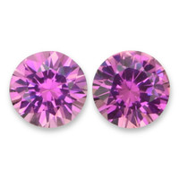 1.53&nbsp;Ct.Tw.Total Carat Weight Purplish Pink Sapphire Pair from Ceylon (Sri Lanka) Video