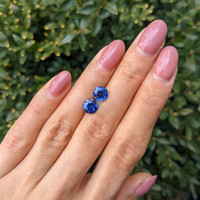 3.60&nbsp;Ct.Tw.Total Carat Weight Blue Sapphire Pair from Ceylon (Sri Lanka) Life Style