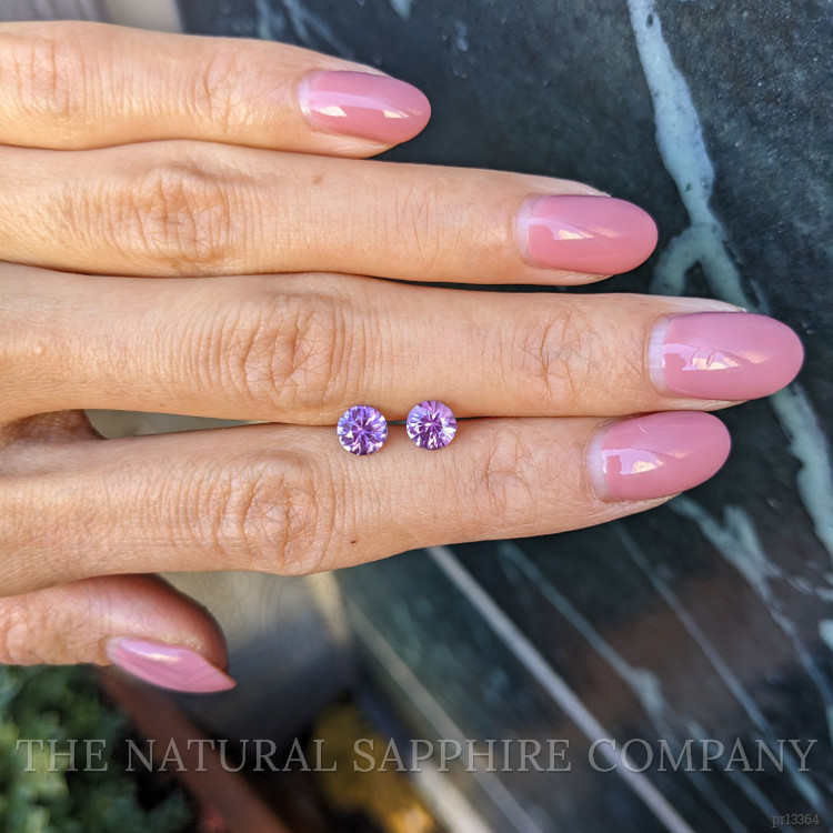 1.45 Ct.Tw. Pinkish Purple Sapphire Pair from Ceylon (Sri Lanka)