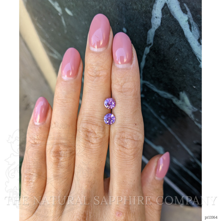 1.45 Ct.Tw. Pinkish Purple Sapphire Pair from Ceylon (Sri Lanka)