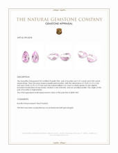 5.20 Ct.Tw.Total Carat Weight Purplish Pink Kunzite Pair from Afghanistan Appraisal