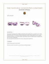 6.30&nbsp;Ct.Tw.Total Carat Weight Kunzite Pair from Afghanistan Appraisal
