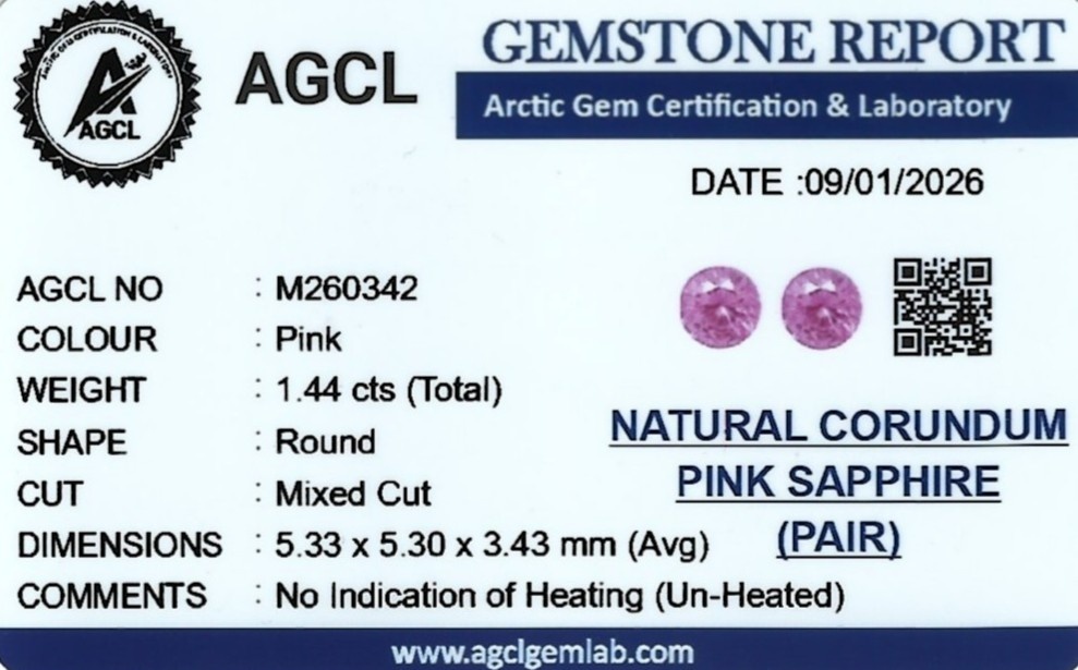 1.43 Ct.Tw. Pink Sapphire Pair from Ceylon (Sri Lanka)