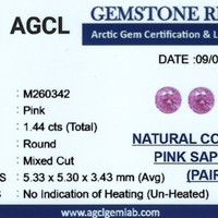 1.43 Ct.Tw.Total Carat Weight Pink Sapphire Pair from Ceylon (Sri Lanka) Scan Report