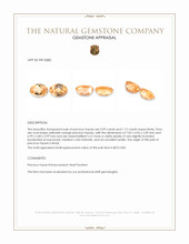 2.11 Ct.Tw.Total Carat Weight Yellowish Orange Precious Topaz Pair from Brazil Appraisal