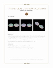 1.07 Ct.Tw.Total Carat Weight Multi Color Cabochon White Opal (Light Opal) Pair from Australia Appraisal