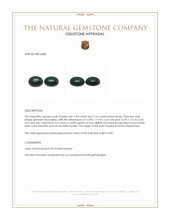 15.16 Ct.Tw.Total Carat Weight Green with Red Spots Cabochon Bloodstone (Heliotrope) Pair from Brazil Appraisal