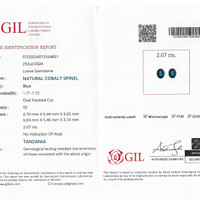 2.07 Ct.Tw.Total Carat Weight Cobalt Spinel Pair from Tanzania Scan Report