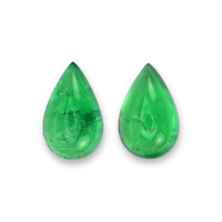 1.95 Ct.Tw.Total Carat Weight Cabochon Emerald Pair from Colombia Video