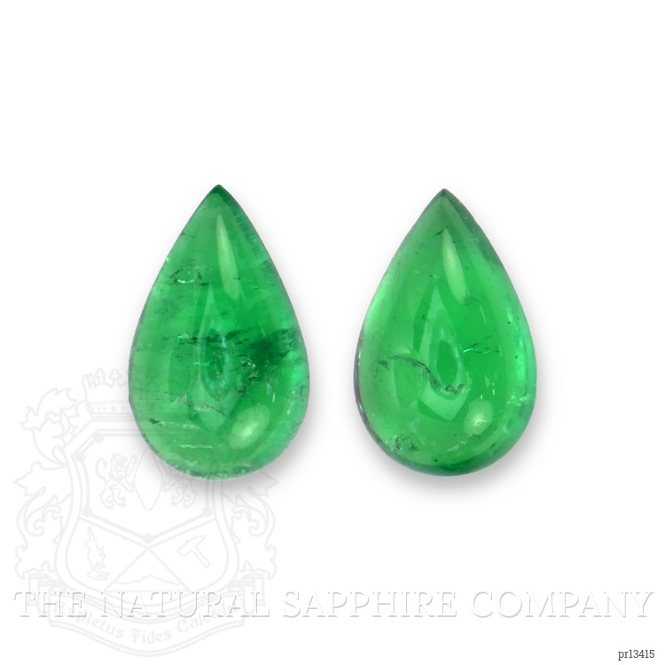 1.95 Ct.Tw. Cabochon Emerald Pair from Colombia