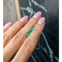 1.95&nbsp;Ct.Tw.Total Carat Weight Cabochon Emerald Pair from Colombia Life Style