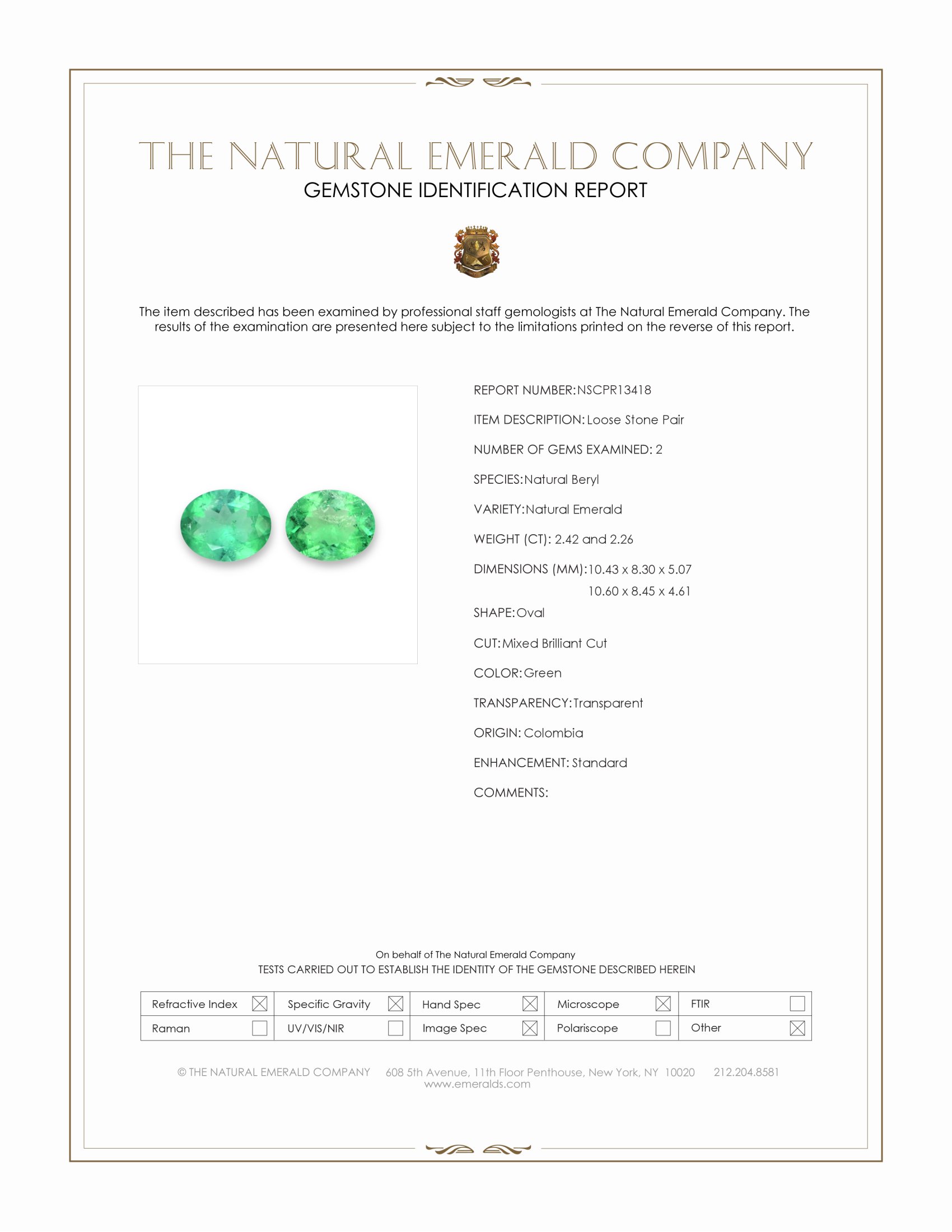 4.68 Ct.Tw. Emerald Pair from Colombia