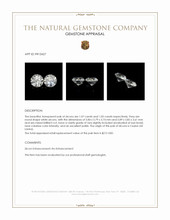 2.12 Ct.Tw.Total Carat Weight White Zircon Pair from Ceylon (Sri Lanka) Appraisal
