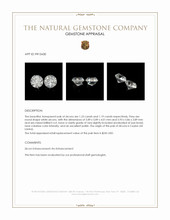 2.42 Ct.Tw.Total Carat Weight White Zircon Pair from Ceylon (Sri Lanka) Appraisal