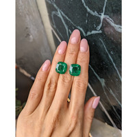 15.30 Ct.Tw.Total Carat Weight Emerald Pair from Zambia Life Style