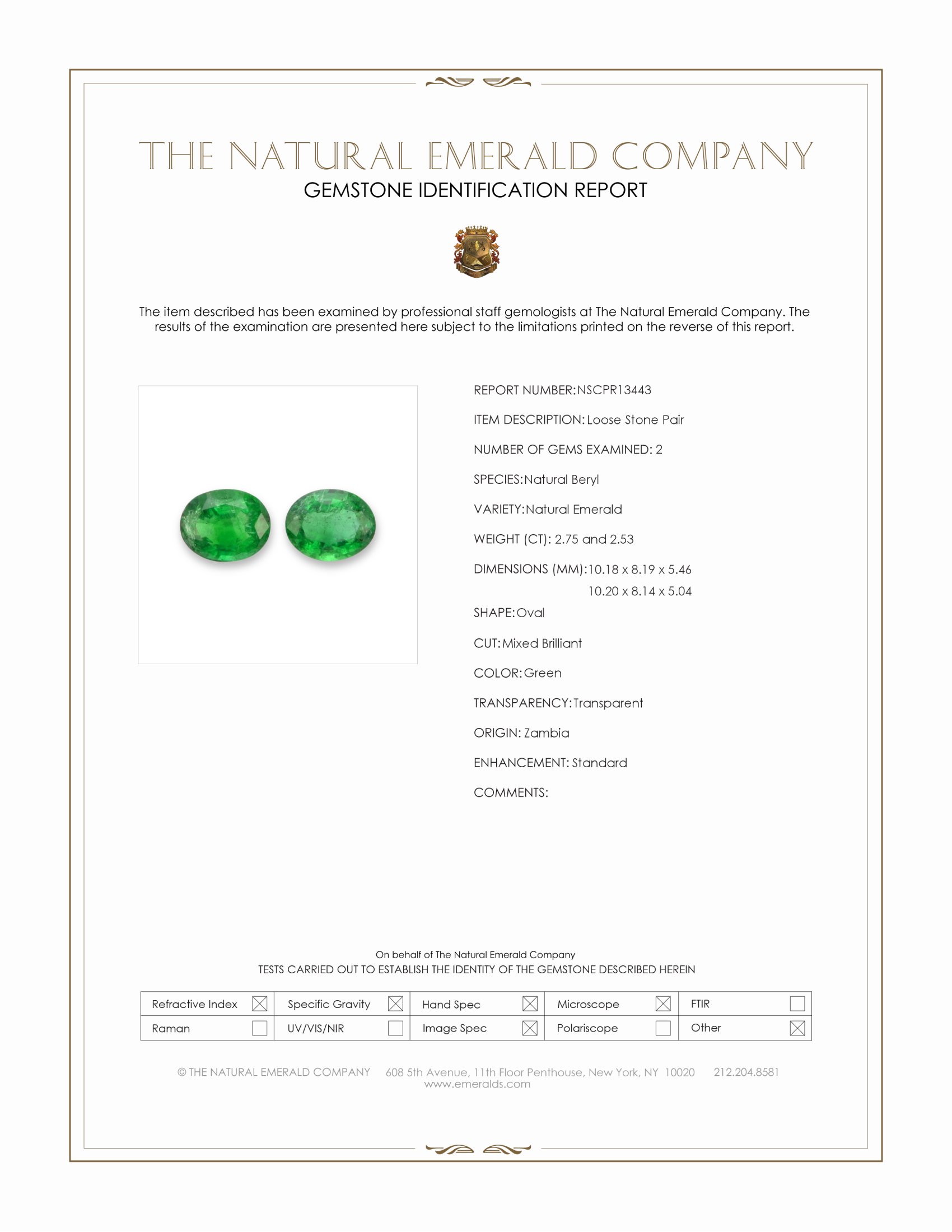 5.28 Ct.Tw. Emerald Pair from Zambia