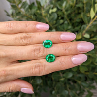 5.28 Ct.Tw.Total Carat Weight Emerald Pair from Zambia Life Style
