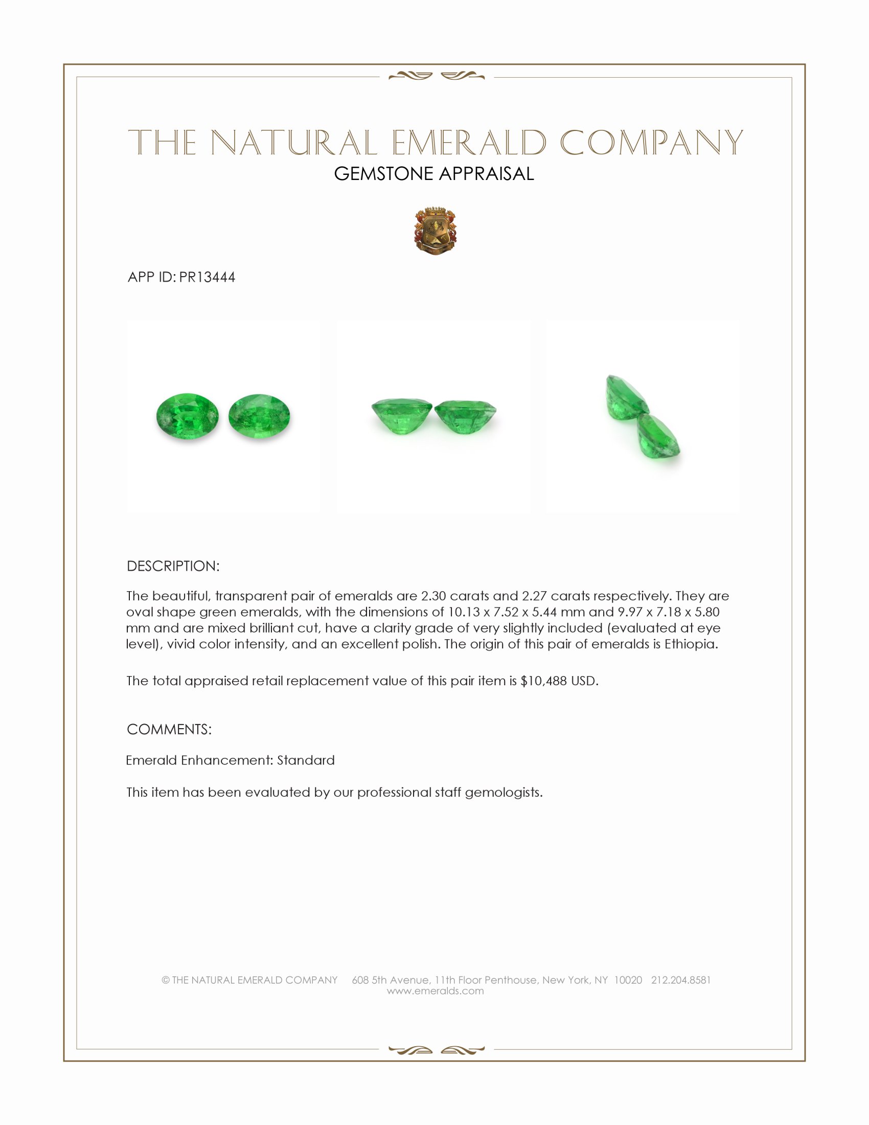 4.57 Ct.Tw. Emerald Pair from Ethiopia