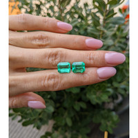 6.84 Ct.Tw.Total Carat Weight Emerald Pair from Colombia Life Style
