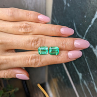 6.84 Ct.Tw.Total Carat Weight Emerald Pair from Colombia Life Style