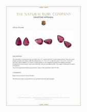 2.13 Ct.Tw.Total Carat Weight Purplish Red Ruby Pair from Thailand Appraisal