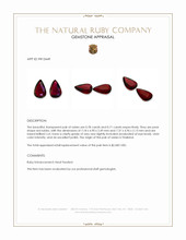 1.49&nbsp;Ct.Tw.Total Carat Weight Ruby Pair from Thailand Appraisal