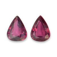 1.55 Ct.Tw.Total Carat Weight Purplish Red Ruby Pair from Thailand Video