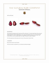 1.97 Ct.Tw.Total Carat Weight Ruby Pair from Thailand Appraisal