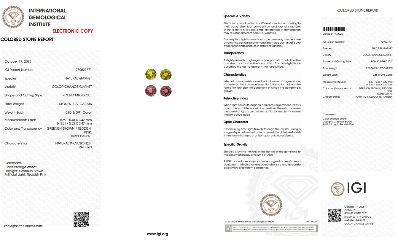 1.77 Ct.Tw. Garnet Pair from Tanzania