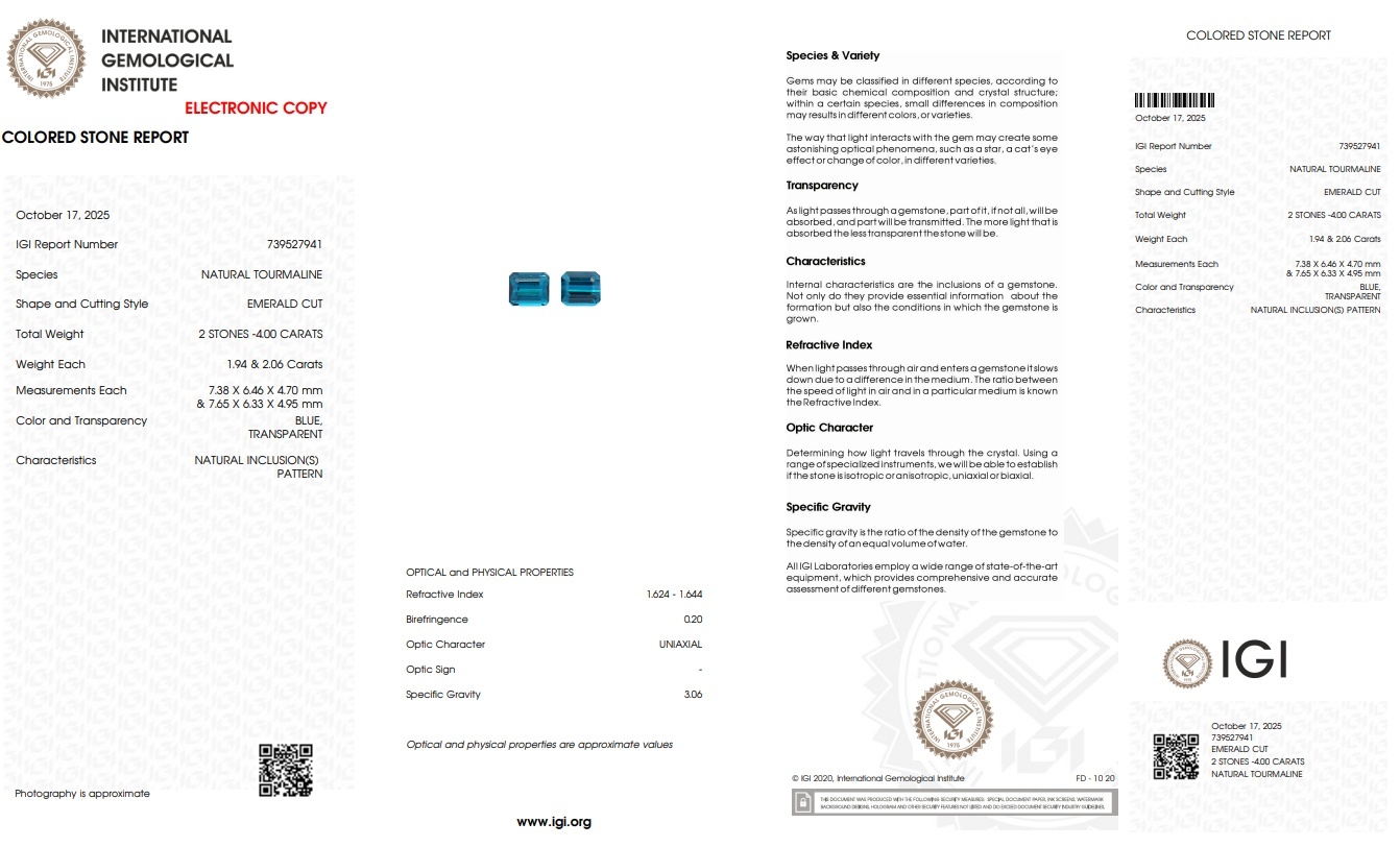 4.00 Ct.Tw. Tourmaline Pair from Mozambique