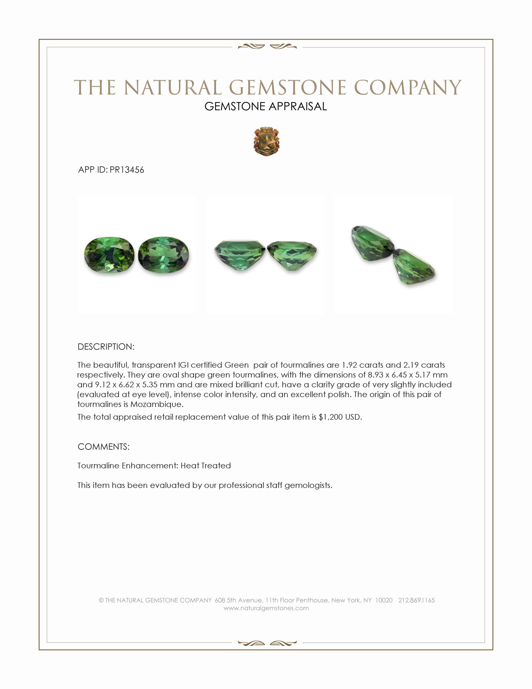 4.11 Ct.Tw. Tourmaline Pair from Mozambique