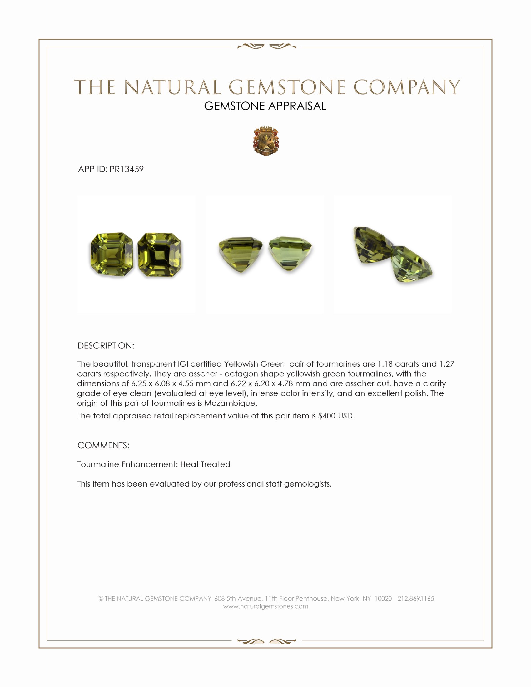 2.45 Ct.Tw. Tourmaline Pair from Mozambique