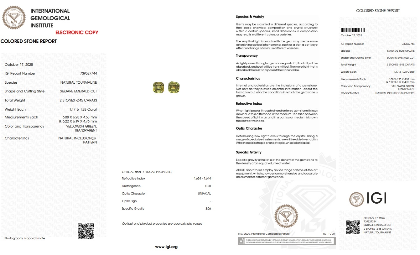 2.45 Ct.Tw. Tourmaline Pair from Mozambique