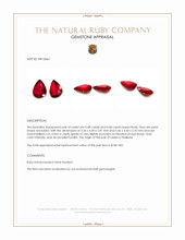0.96 Ct.Tw.Total Carat Weight Ruby Pair from Thailand Appraisal