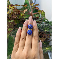 17.30&nbsp;Ct.Tw.Total Carat Weight Cabochon Lapis Pair from Afghanistan Life Style