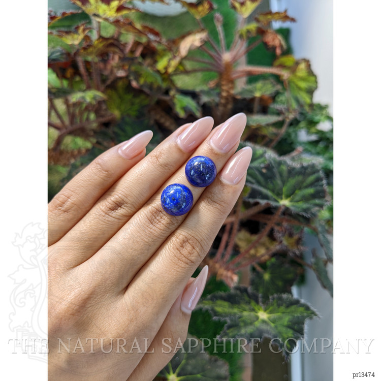 17.30 Ct.Tw. Cabochon Lapis Pair from Afghanistan