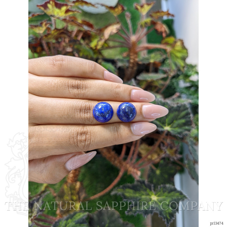 17.30 Ct.Tw. Cabochon Lapis Pair from Afghanistan