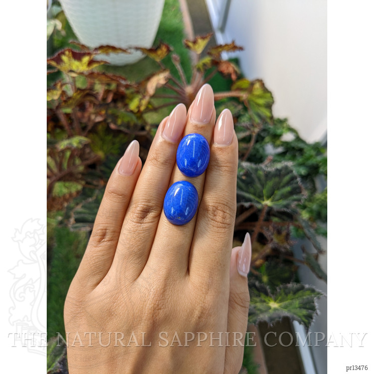 43.69 Ct.Tw. Cabochon Lapis Pair from Afghanistan