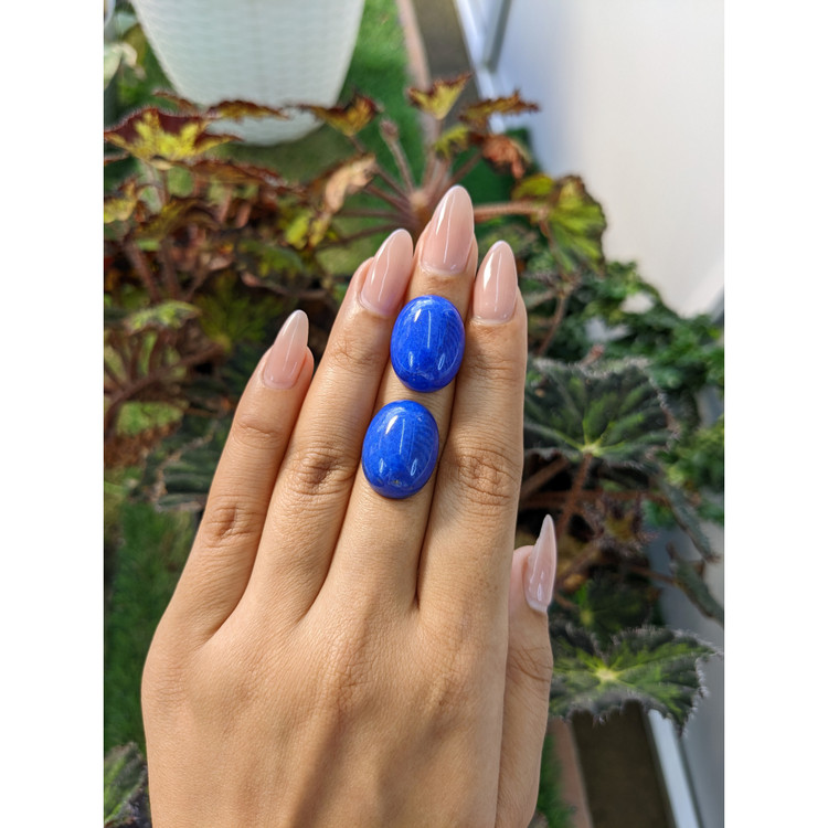 43.69 Ct.Tw. Cabochon Lapis Pair from Afghanistan