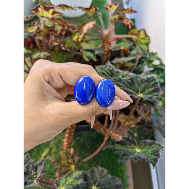 41.22 Ct.Tw. Cabochon Lapis Pair from Afghanistan