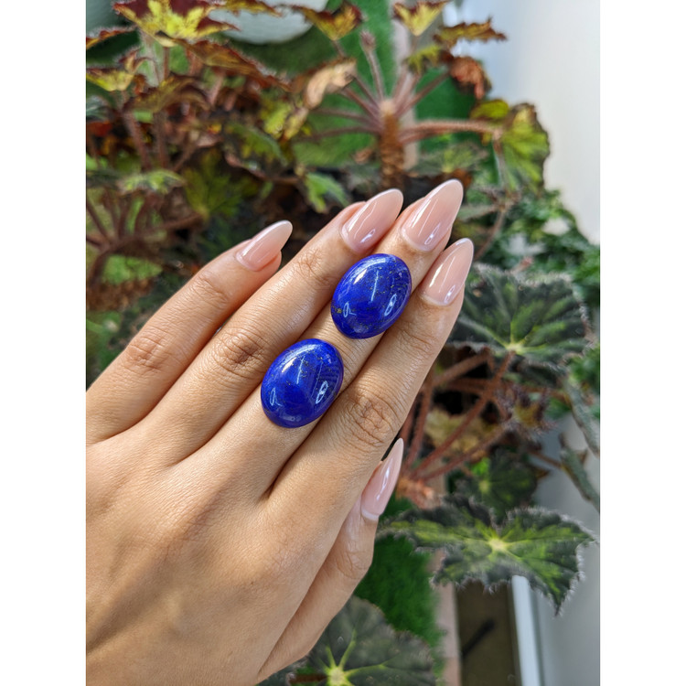 39.65 Ct.Tw. Cabochon Lapis Pair from Afghanistan