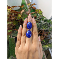 39.65 Ct.Tw.Total Carat Weight Cabochon Lapis Pair from Afghanistan Life Style