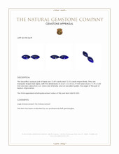 25.59 Ct.Tw.Total Carat Weight Cabochon Lapis Pair from Afghanistan Appraisal