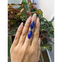 25.59 Ct.Tw.Total Carat Weight Cabochon Lapis Pair from Afghanistan Life Style