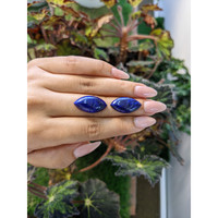 25.59&nbsp;Ct.Tw.Total Carat Weight Cabochon Lapis Pair from Afghanistan Life Style