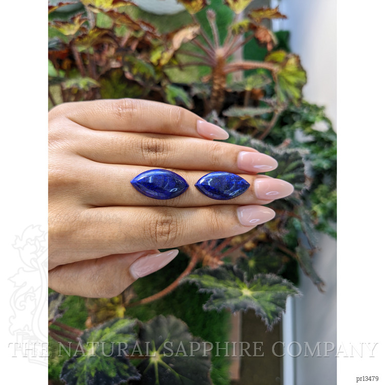 25.59 Ct.Tw. Cabochon Lapis Pair from Afghanistan