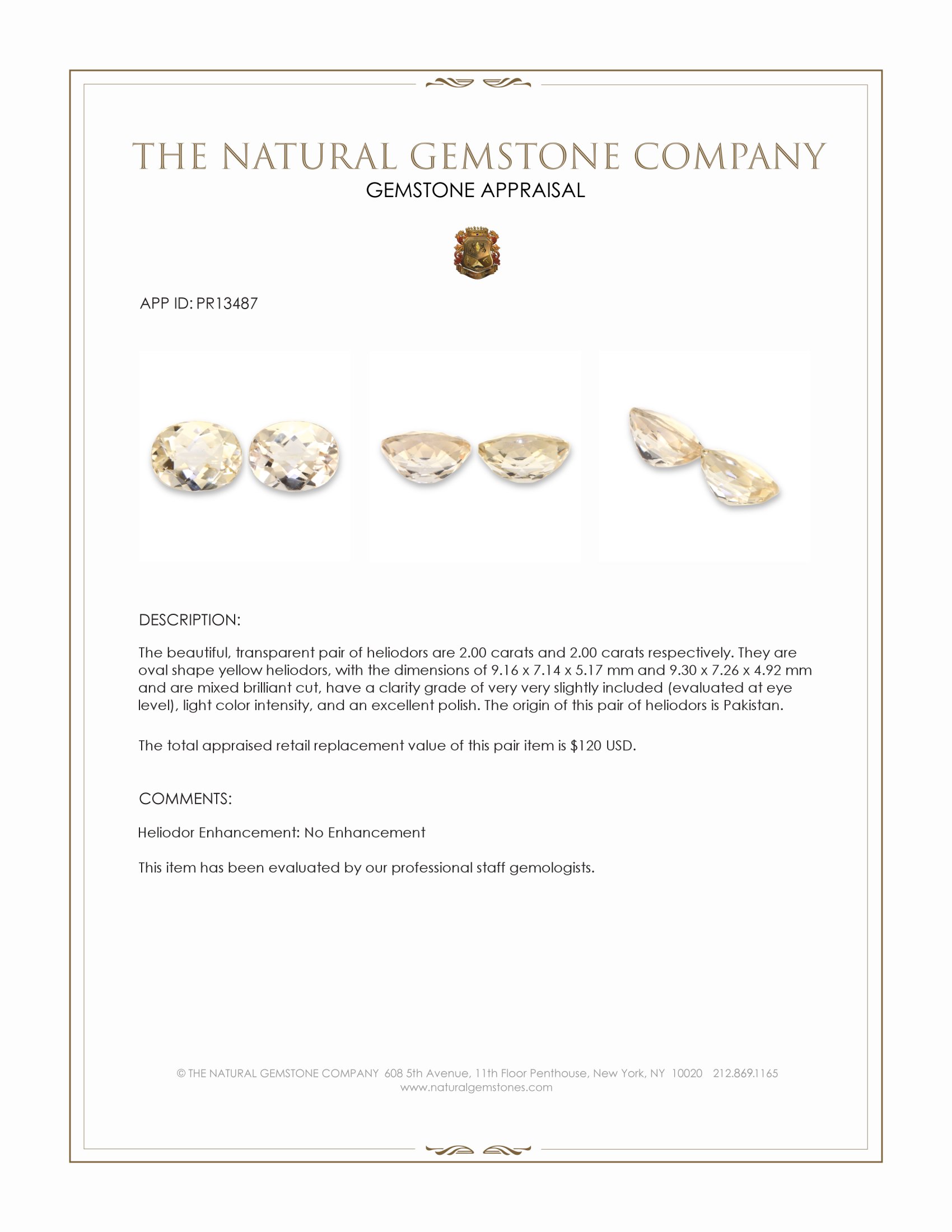 4.00 Ct.Tw. Heliodor Pair from Pakistan