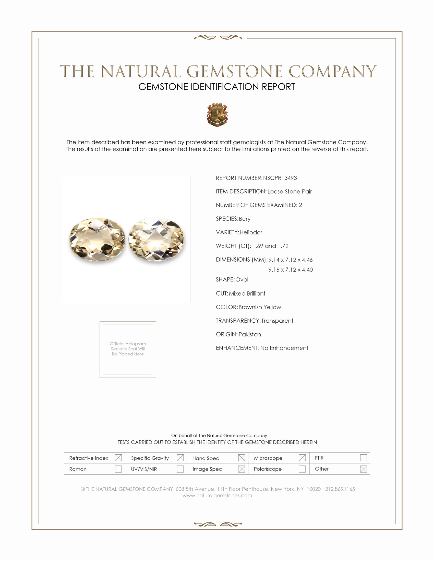 3.41 Ct.Tw. Heliodor Pair from Pakistan
